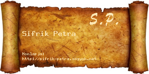 Sifrik Petra névjegykártya