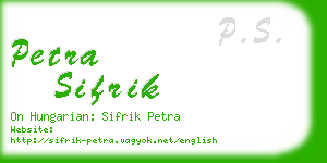 petra sifrik business card